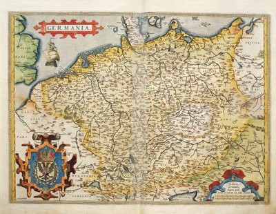Mappa della Germania, dal Theatrum Orbis Terrarum di Abraham Ortelius da Abraham Ortelius
