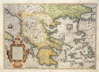 Mappa della Grecia, dal Theatrum Orbis Terrarum di Abraham Ortelius da Abraham Ortelius