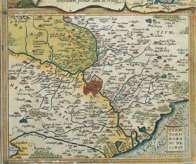 Mappa della regione Lazio, dal Theatrum Orbis Terrarum di Abraham Ortelius da Abraham Ortelius