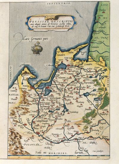 Mappa della Prussia, da Theatrum Orbis Terrarum di Abraham Ortelius da Abraham Ortelius