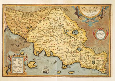 Mappa di Tuscia da Theatrum Orbis Terrarum di Abraham Ortelius da Abraham Ortelius