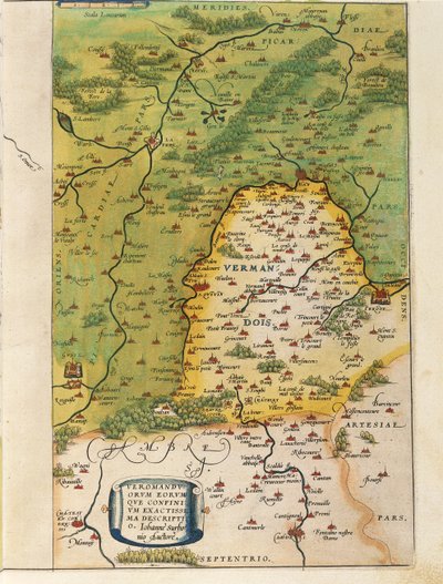 Mappa del Vermandois, da Theatrum Orbis Terrarum di Abraham Ortelius da Abraham Ortelius