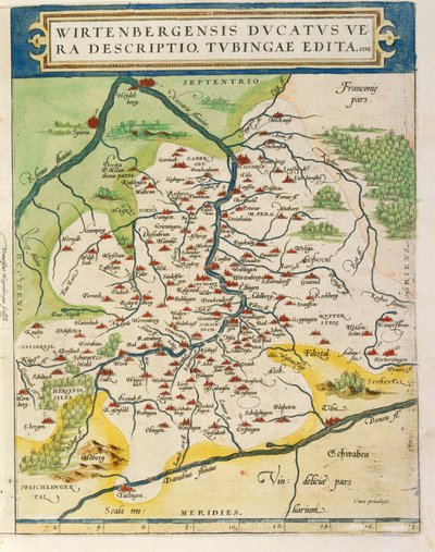 Mappa del Württemberg, dal Theatrum Orbis Terrarum di Abraham Ortelius da Abraham Ortelius