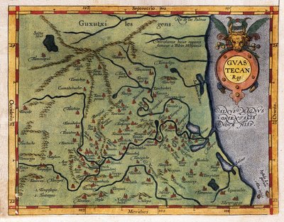 Mappa del Golfo del Messico (Guastecan), dalla spedizione di Hernando de Soto nel 1570 da Abraham Ortelius
