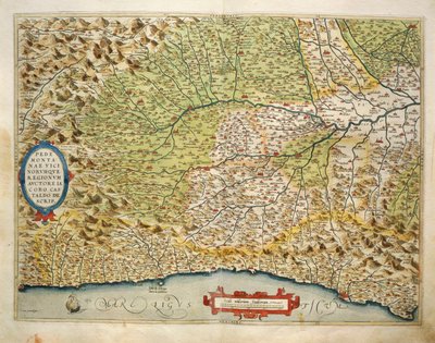 Mappa della regione del Piemonte, Italia, dal Theatrum Orbis Terrarum di Abraham Ortelius da Abraham Ortelius