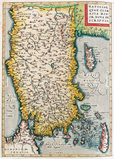 Natoliae, Quae Olim Asia Minor Nova Descriptio, mappa geografica del territorio dell