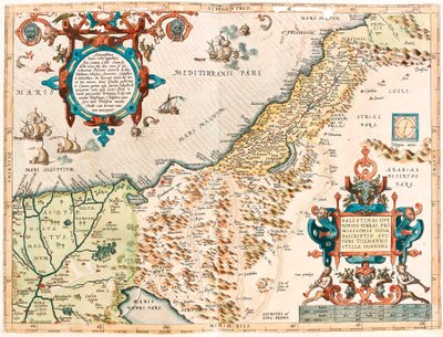 Palestinae sive totius Terrae Promissionis, mappa geografica del territorio della Palestina da “Theatrum Orbis Terrarum” di Abraham Ortelius da Abraham Ortelius