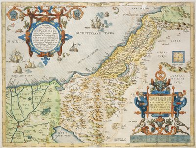 Palestina, di Abraham Ortelius, dal Theatrum Orbis Terrarum, Anversa, tavola da Abraham Ortelius