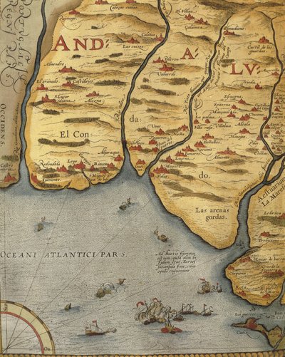 Porto di Palos in Andalusia, dal Theatrum Orbis Terrarum di Abraham Ortelius da Abraham Ortelius