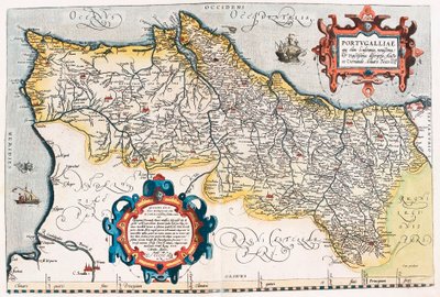 Mappa geografica del territorio del Portogallo da 