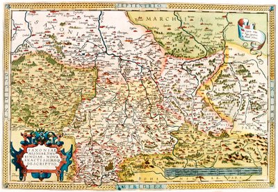 Saxoniae, Misniae, Thuringiae, Nova Accurssimaque Descriptio, mappa geografica del territorio della Sassonia, Turingia in Germania da 
