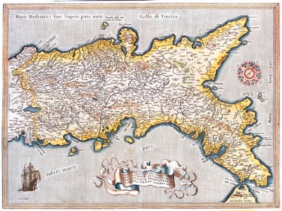 South Lazio, south Marche, Abruzzo, Molise, Campasnia, Apulia, Basilicata Calabria, Italy da Abraham Ortelius