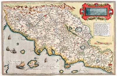 Thusciae. Descriptio auctore Hieronymo Bellamarto, mappa geografica del territorio della Toscana in Italia da 