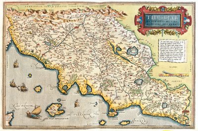 Toscana, Emilia-Romagna occidentale meridionale, Umbria, Lazio settentrionale, Italia da Abraham Ortelius