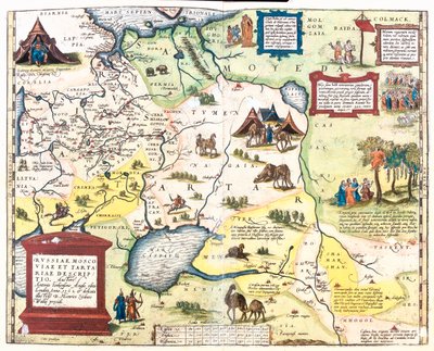 Russia occidentale, Turchia sudorientale, Armenia, Azerbaigian, Iran settentrionale, Turkmenistan, Uzbekistan, Kazakistan occidentale. da Abraham Ortelius