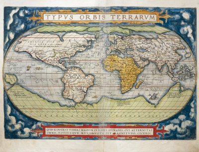 Mappa del mondo dal Theatrum Orbis Terrarum di Abraham Ortelius da Abraham Ortelius