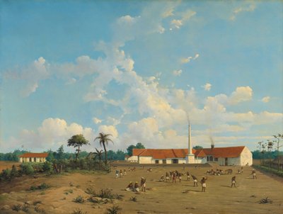 La fabbrica di zucchero Kemanglen vicino a Tegal (o Tagal), Giava da Abraham Salm