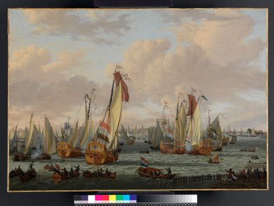 Combattimento marino simulato sullo Y prima di Amsterdam da Abraham Storck