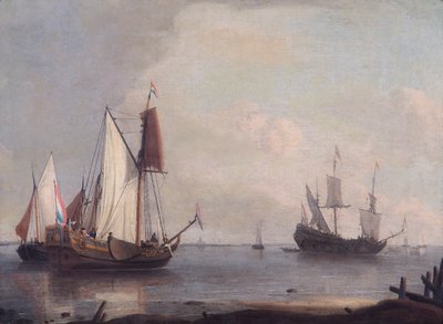Navi olandesi in un fiume da Abraham Storck