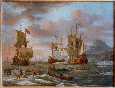 Fleuten olandesi alla caccia di balene da Abraham Storck