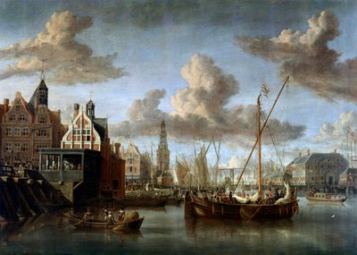 Il porto di Amsterdam da Abraham Storck