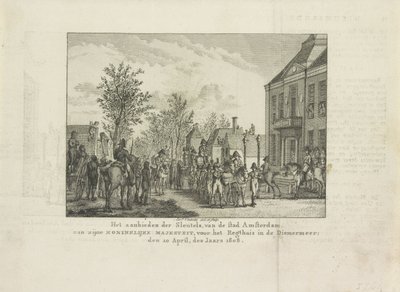 Consegna delle chiavi della città a Luigi Napoleone, 1808 da Abraham Vinkeles