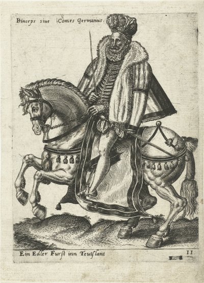Sovrano tedesco a cavallo da Abraham de Bruyn (attributed to)