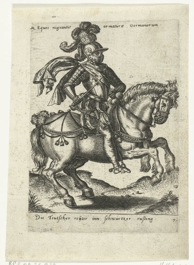 Cavaliere tedesco in armatura nera da Abraham de Bruyn (attributed to)