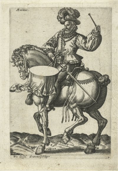 Tamburino tedesco a cavallo da Abraham de Bruyn (attributed to)