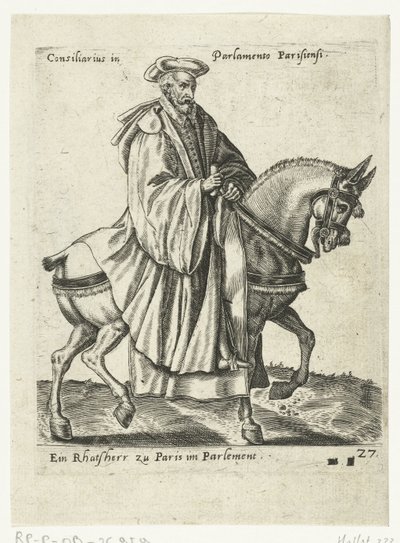 Consigliere francese a cavallo da Abraham de Bruyn (attributed to)