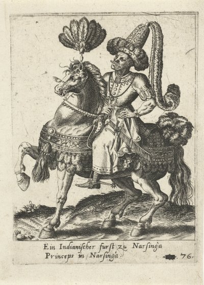 Principe indiano a cavallo da Abraham de Bruyn (attributed to)