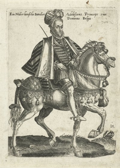 Nobile olandese a cavallo da Abraham de Bruyn (attributed to)