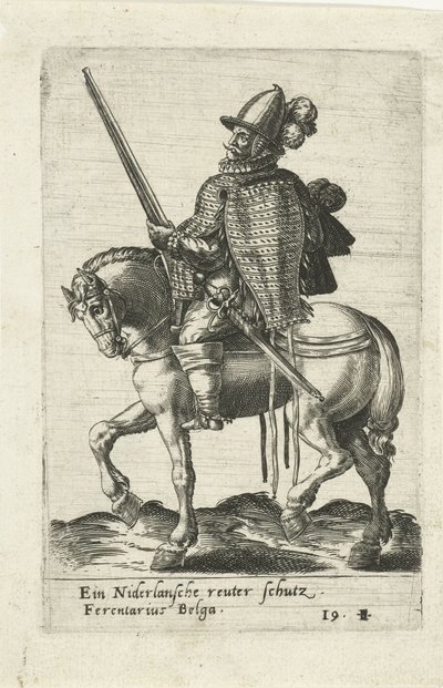 Cavaliere olandese con fucile da Abraham de Bruyn (attributed to)