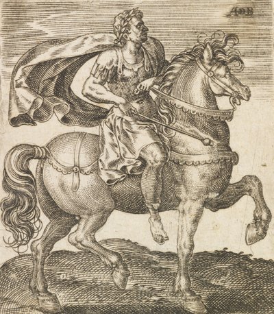 Vitellio da Dodici Cesari a cavallo da Abraham de Bruyn