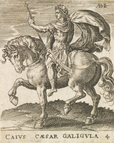 Gaio Cesare Caligola da Dodici Cesari a cavallo, ca. 1565-1587 da Abraham de Bruyn