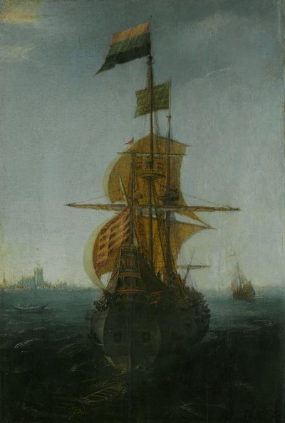 Un Indiaman di Amsterdam da Abraham de Verwer (attributed to)
