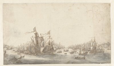 La battaglia navale di Duins da Abraham de Verwer