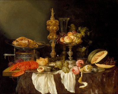 Natura morta con aragosta e tacchino, c1653 da Abraham van Beyeren