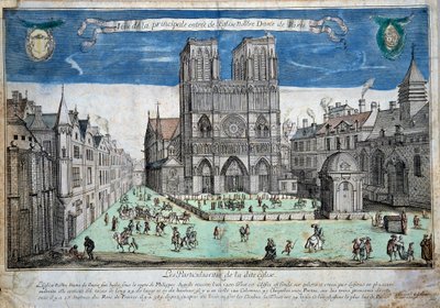 Veduta del parvis Notre-Dame a Parigi Incisione di Abraham Van Merlen (1579-1650). 1640 Parigi. Museo di Notre Dame da Abraham van Merlen