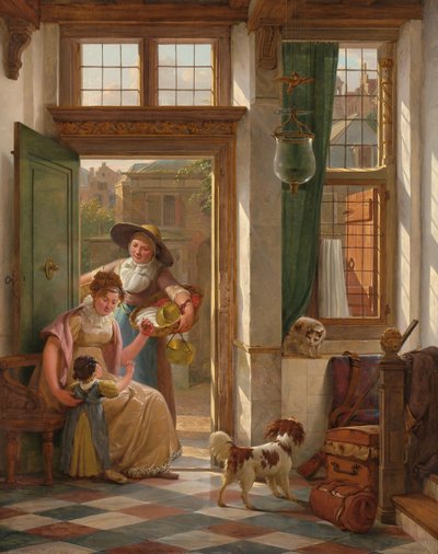 Un venditore di ciliegie alla porta da Abraham van Strij (I) (signed by artist)