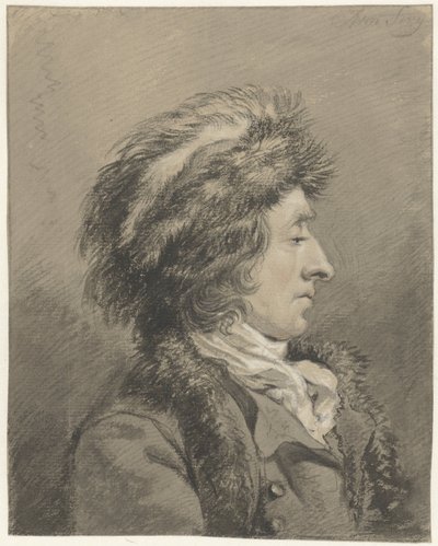Uomo con cappello di pelliccia, profilo a destra da Abraham van Strij (I)