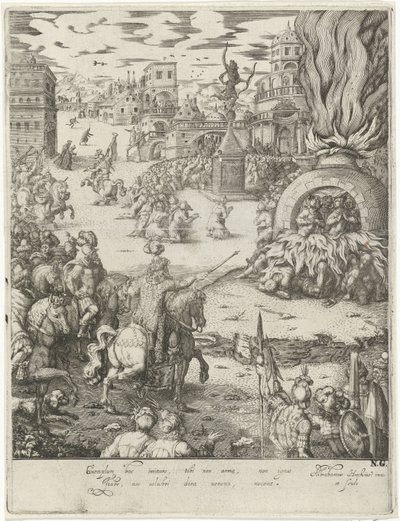 Shadrach, Meshach e Abednego nella fornace ardente da Abraham van den Hecken