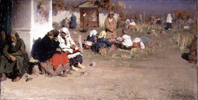 Radonice prima della messa da Abram Efimovich Arkhipov