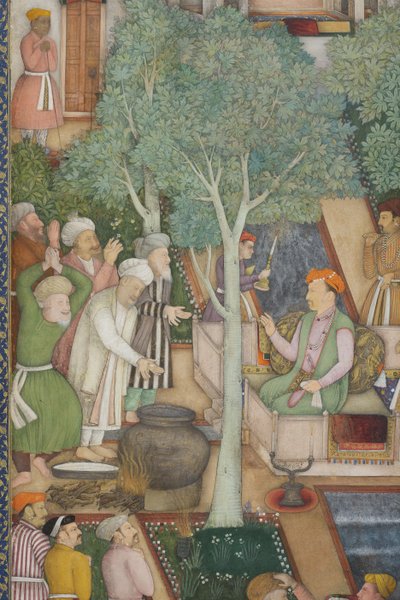 Dettaglio da Imperatore Jahangir con uomini santi in un giardino da Abul Hassan Ghaffari