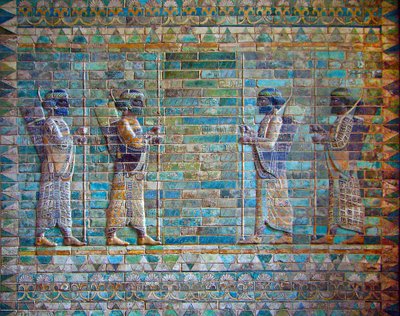 Dettaglio dal fregio degli arcieri, Palazzo di Dario I, Susa, Iran, c.510 a.C. da Achaemenid