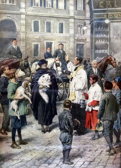 Una curiosa e antica tradizione romana: la benedizione degli animali portati davanti alla Chiesa di San Antonio all