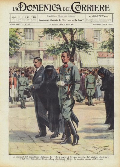 Ai funerali del Cancelliere Dollfuss da Achille Beltrame