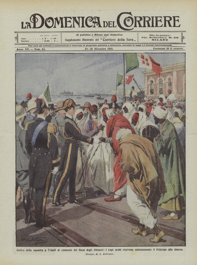 Arrivo della squadra a Tripoli al comando del Duca degli Abruzzi da Achille Beltrame