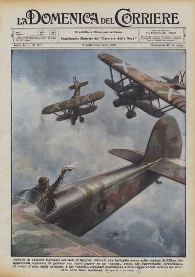 Audacie di aviatori legionari nel cielo di Spagna da Achille Beltrame
