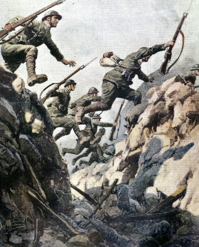 Battaglia di Ortigara (giugno 1917). Tavola di A. Beltrame. da Achille Beltrame